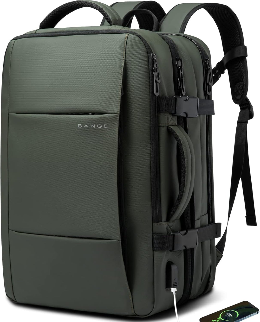 Multi-purpose travel backpack, 26-45L expandable, waterproof, converts to duffle, perfect carry-on.