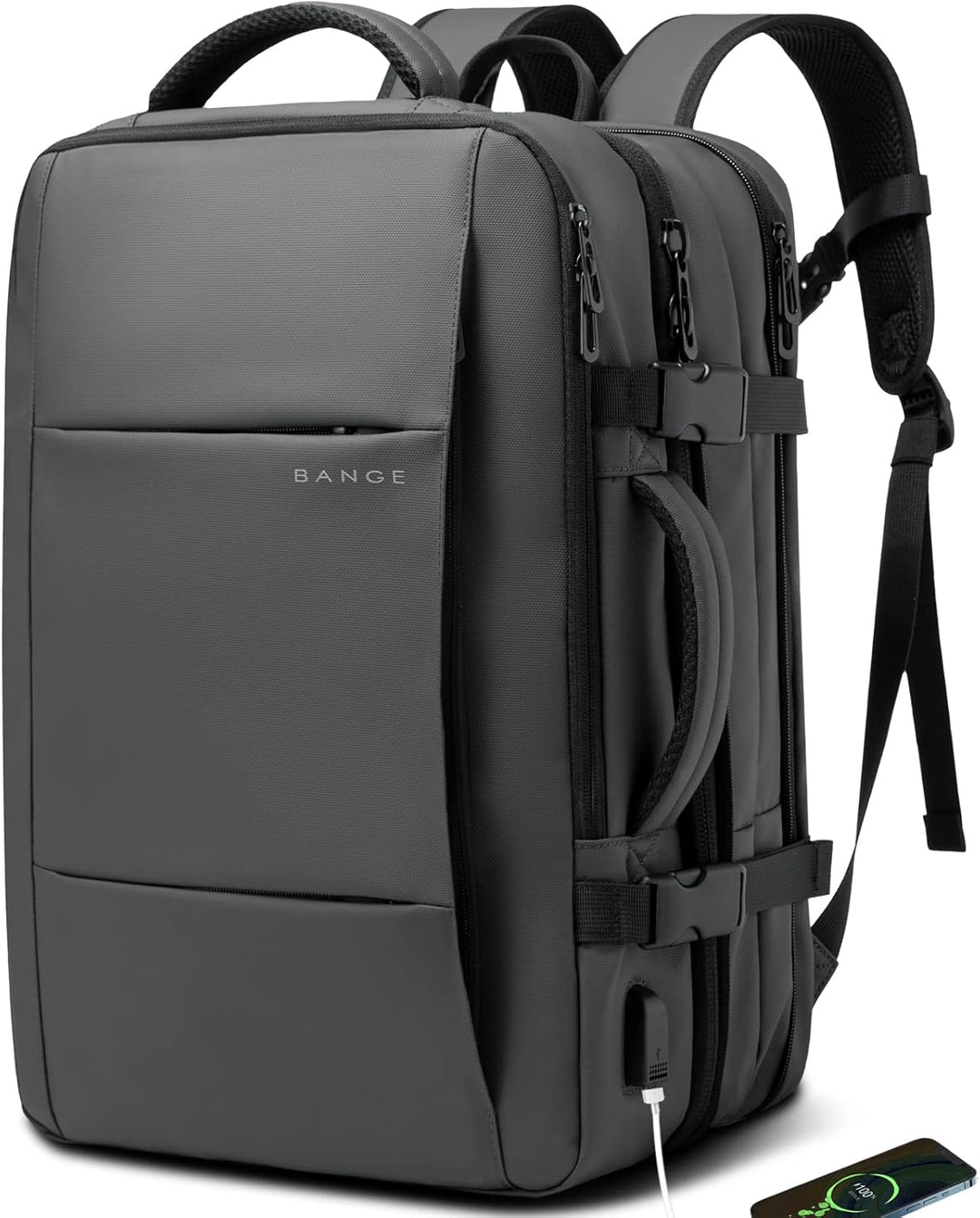 Unisex travel duffle bag, 26-45L expandable, waterproof, perfect as a carry-on.