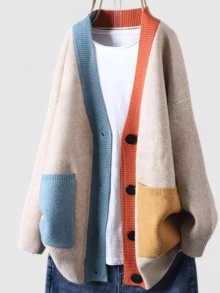 Soft women's casual cardigan with button-front & pockets. Comfortable relaxed fit for cozy everyday layering.