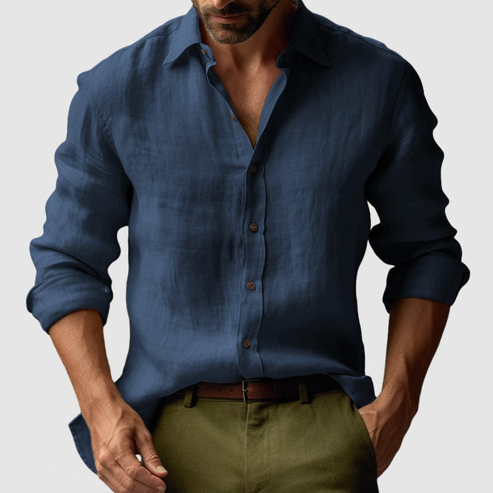 Men's casual long sleeve button-down shirt, regular fit, comfortable and stylish for everyday fashion.