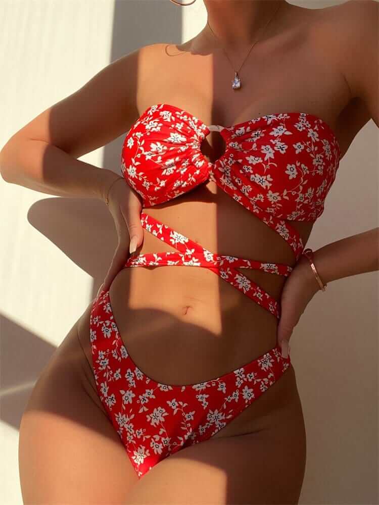 Women's Crisscross Cut-Out One-Piece Swimsuit