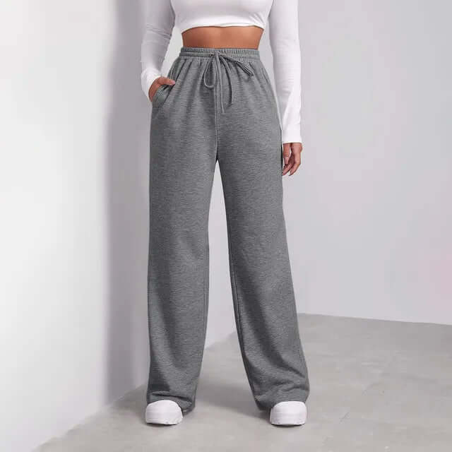Women's Wide-Leg Trousers with Drawstring