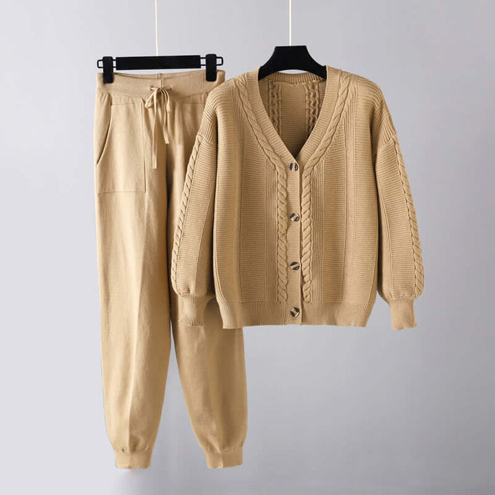 Women's Elegant V-Neck Two-Piece Set