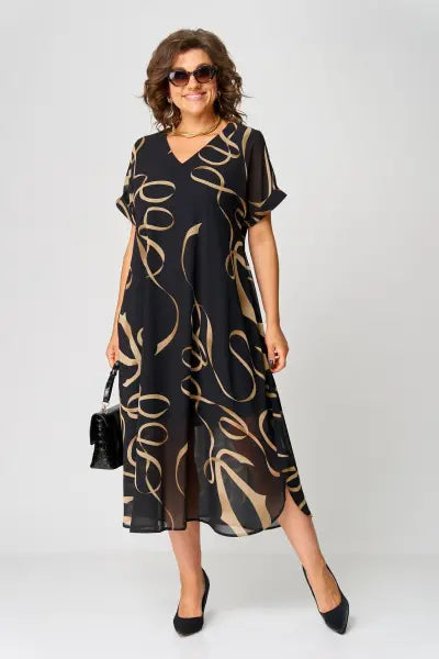 Comfortable women's elegant midi dress. Stylish & flattering for autumn/winter, perfect versatile everyday wear.