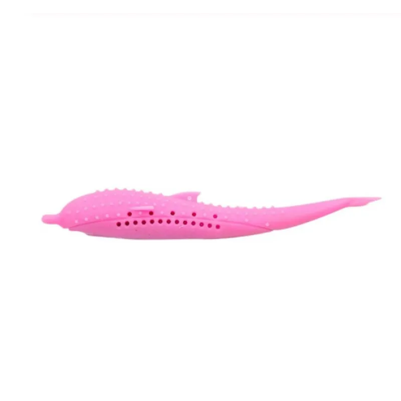 Dental cleaning silicone whale chew toy for pets. Ideal for cats, kittens, small dogs, & puppies' oral health.