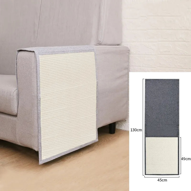 Modern sisal cat scratch mat, offering robust sofa armrest furniture protection for pets.