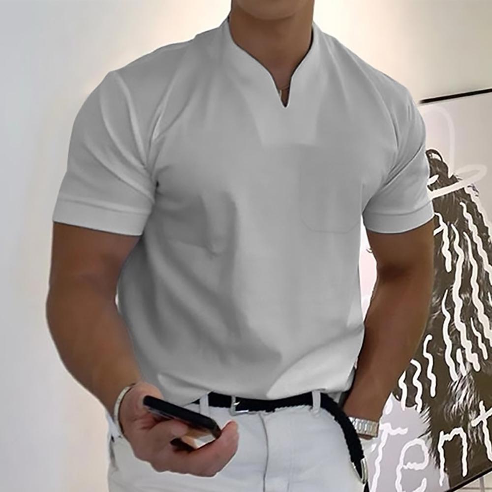 Men's effortless polo shirt on model, showing comfortable classic fit for everyday style.