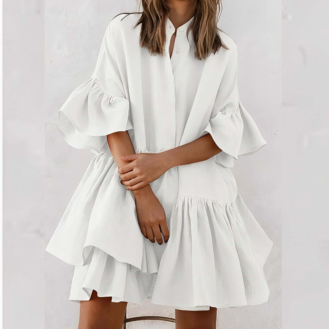 Flowy All-Season Dress with Wide Sleeves