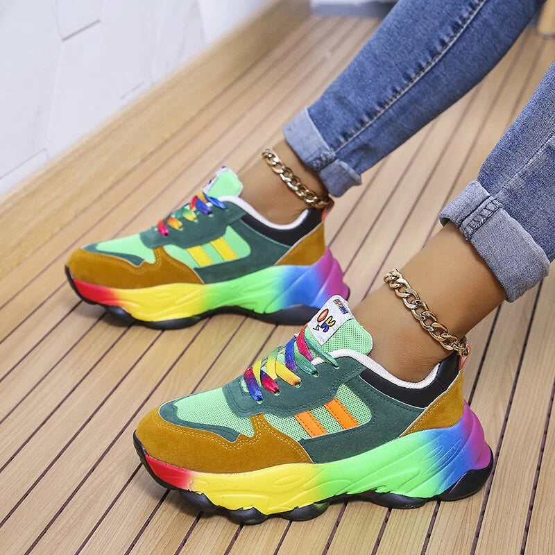 Breathable women's orthopedic sneakers with wide toe box, bunion comfort & shock absorption.