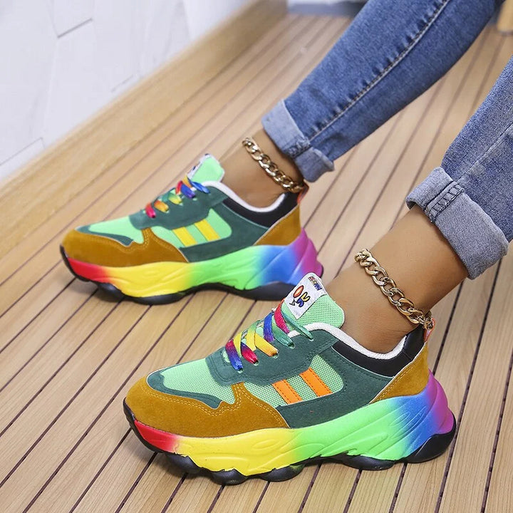 Breathable women's orthopedic sneakers with wide toe box, bunion comfort & shock absorption.