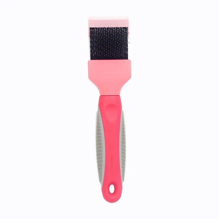 Cat detangling shampoo comb for long hair. Gentle pet bath brush removes loose fur & tangles while washing.