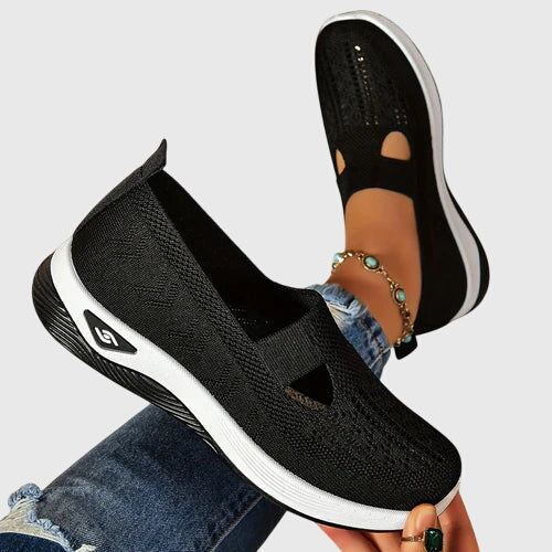 Orthopaedic women's walking shoes with slip-on design for ultimate comfort & pain relief.