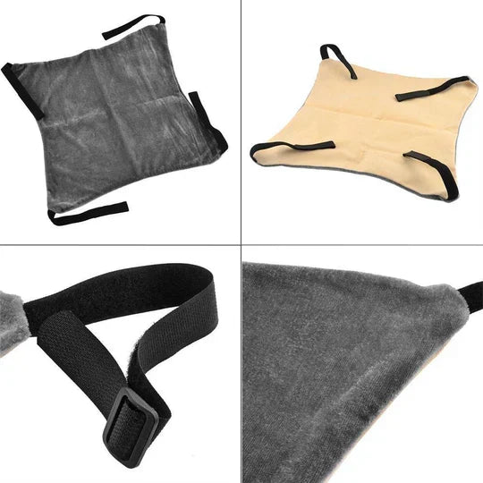 Black Ultra Cozy Cat Hammock Bed, elevated for feline comfort and space-saving design. A comfy pet accessory.