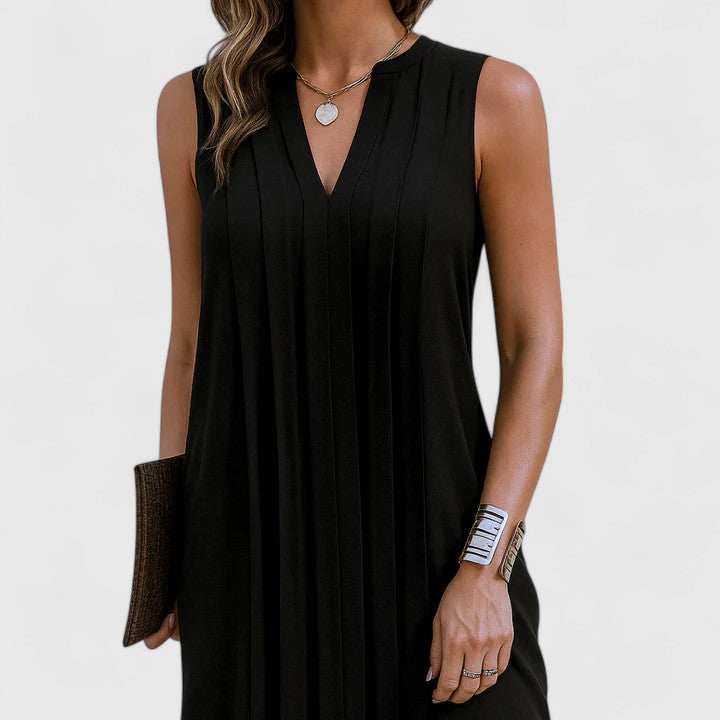 Versatile V-neck dress, perfect for casual or party wear.