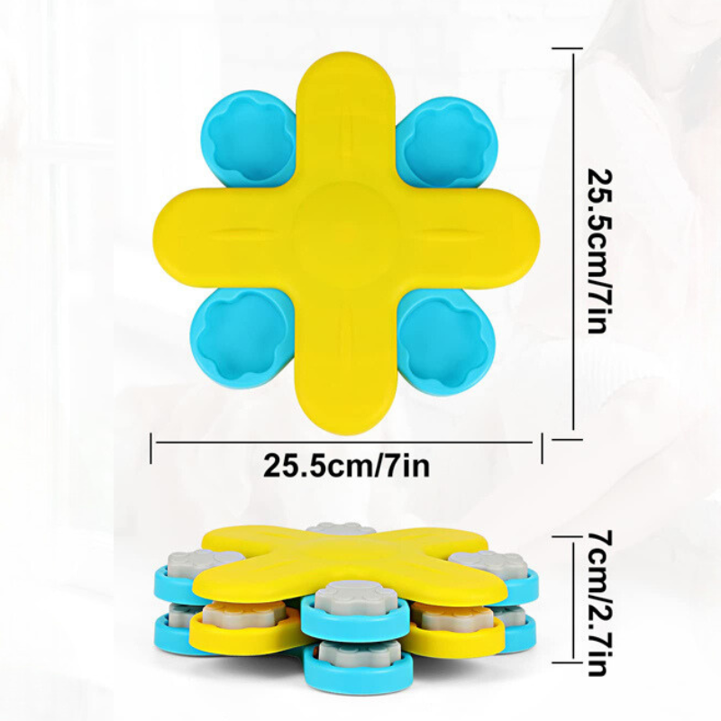 Durable dog treat dispenser puzzle game. Interactive pet toy for mental challenge & slow feeding.