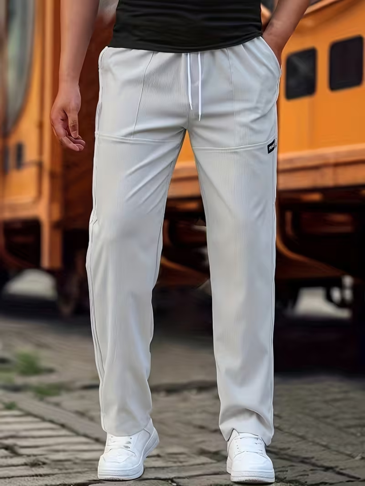 Men's straight-leg casual pants, designed for ultimate comfort & a classic, versatile look in men's fashion.