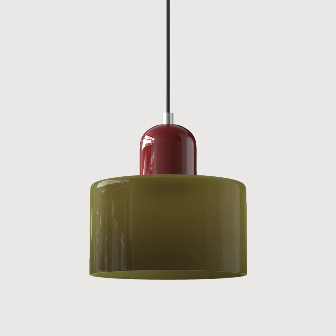 Vintage glass pendant light, adjustable for optimal warm glow in any room.