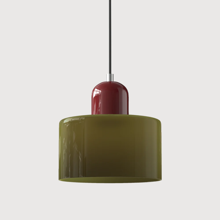 Vintage glass pendant light, adjustable for optimal warm glow in any room.
