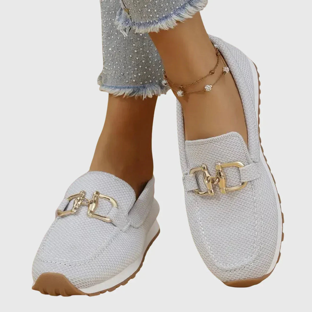 Slip-on women's orthopedic trainers designed for ultimate comfort and foot support while walking.
