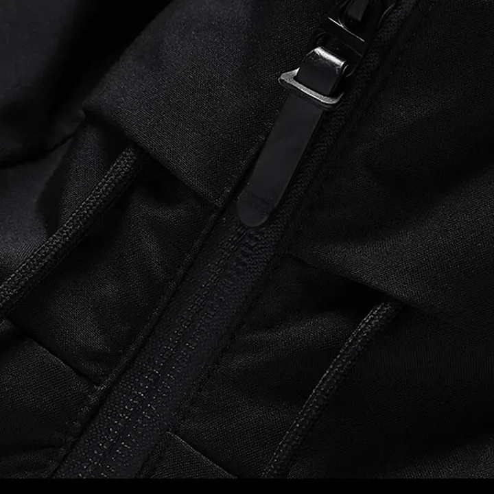 Stylish men's hooded puffer jacket, a modern cold weather outerwear essential.