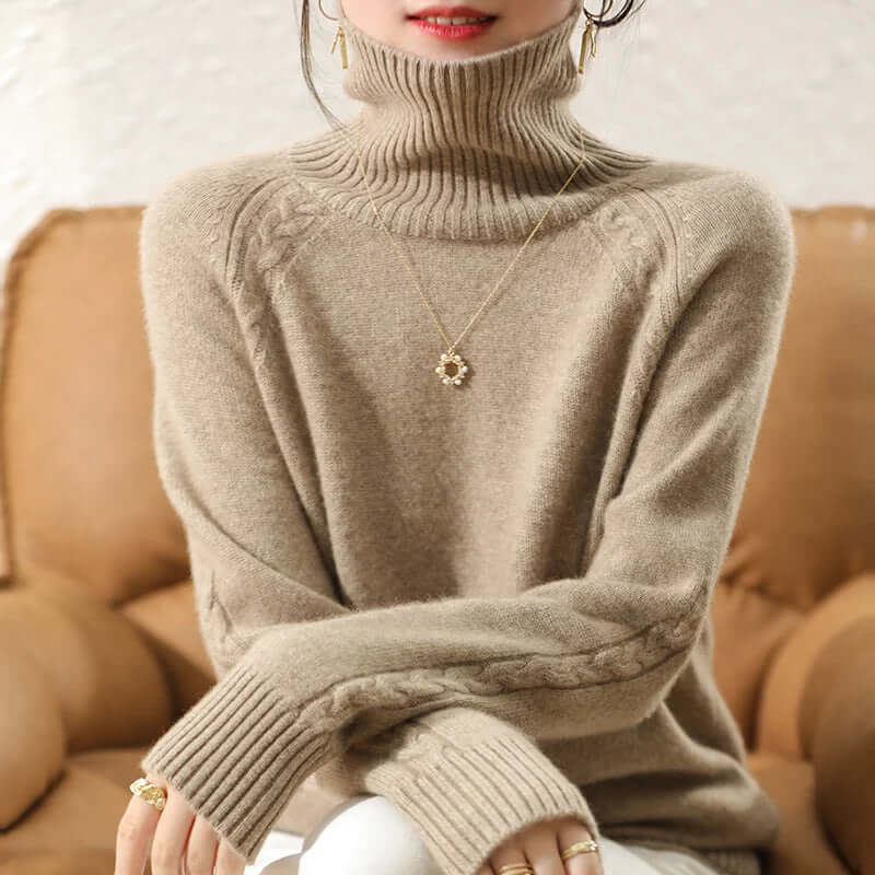 Women's Roll Neck Knitted Jumper