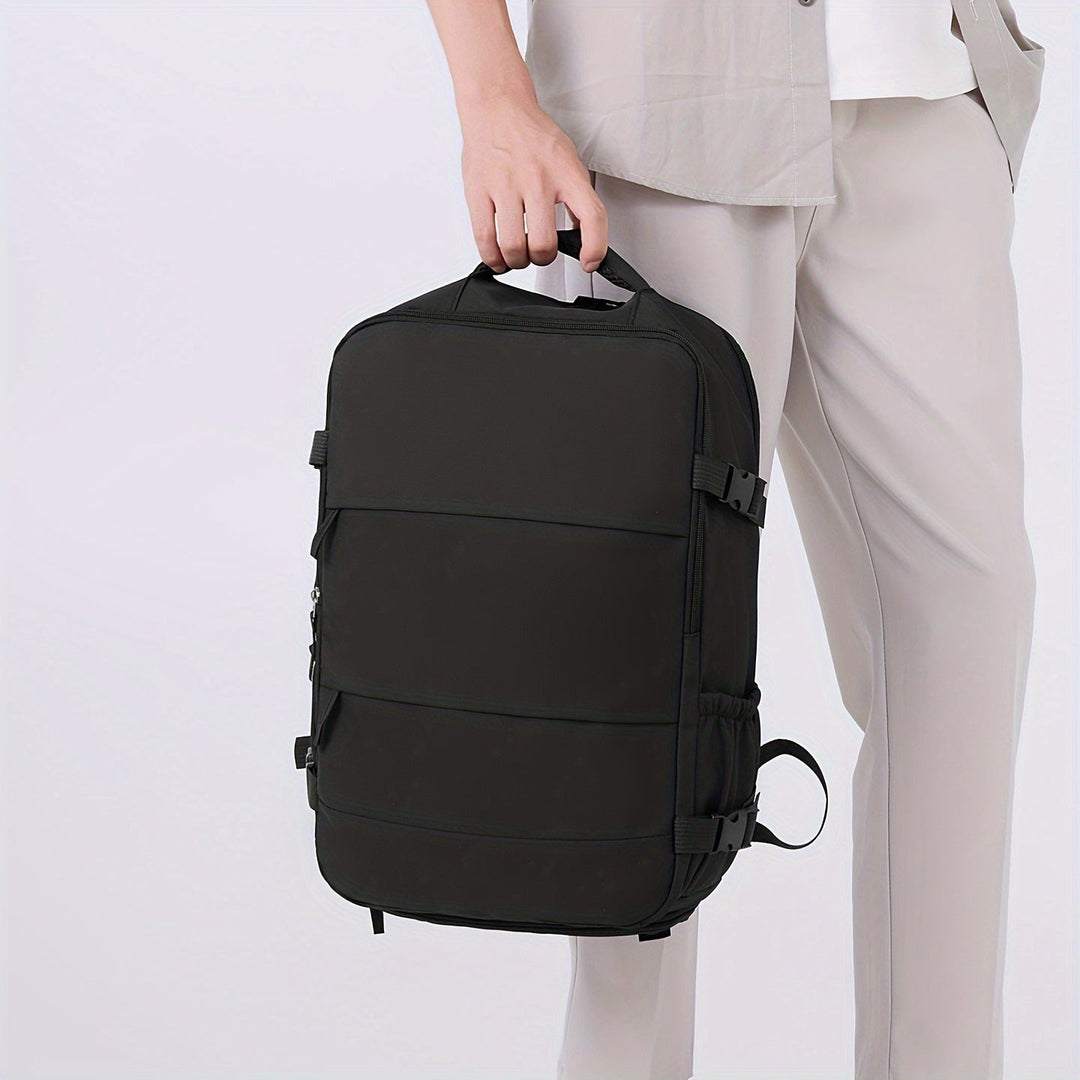 Robust travel bag with a dedicated shoe compartment, designed for adventurous travelers.