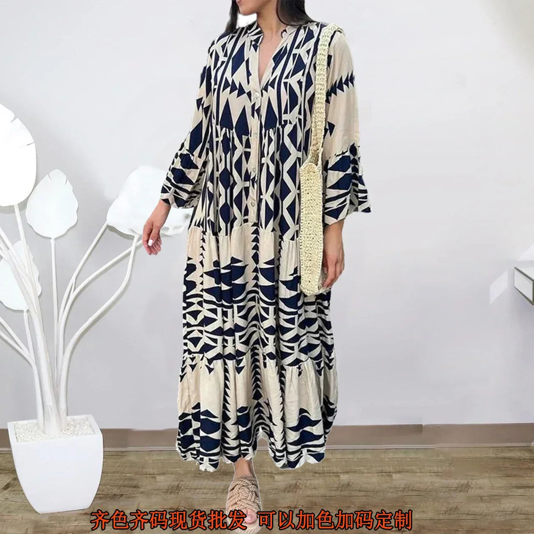 Chic & comfortable women's shirt dress, a versatile long sleeve button-down for day.