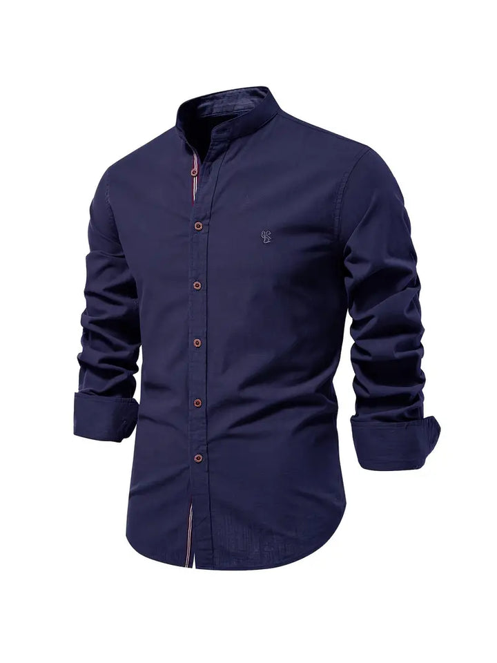 Men's classic button-down shirt, long sleeve, collared. Elegant and versatile for everyday wear.