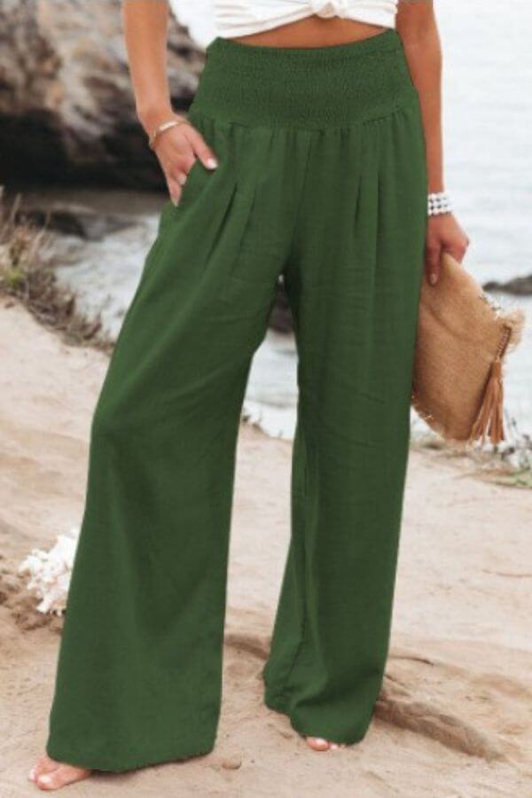 Women's Wide Leg Casual Trousers - Comfortable & Stylish