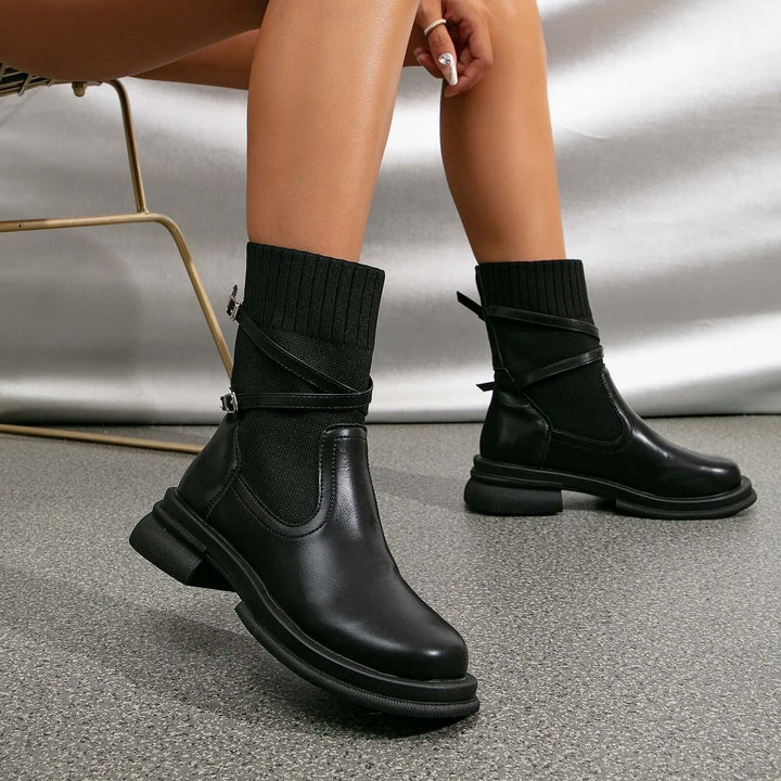 Women's Retro Platform Heel Boots