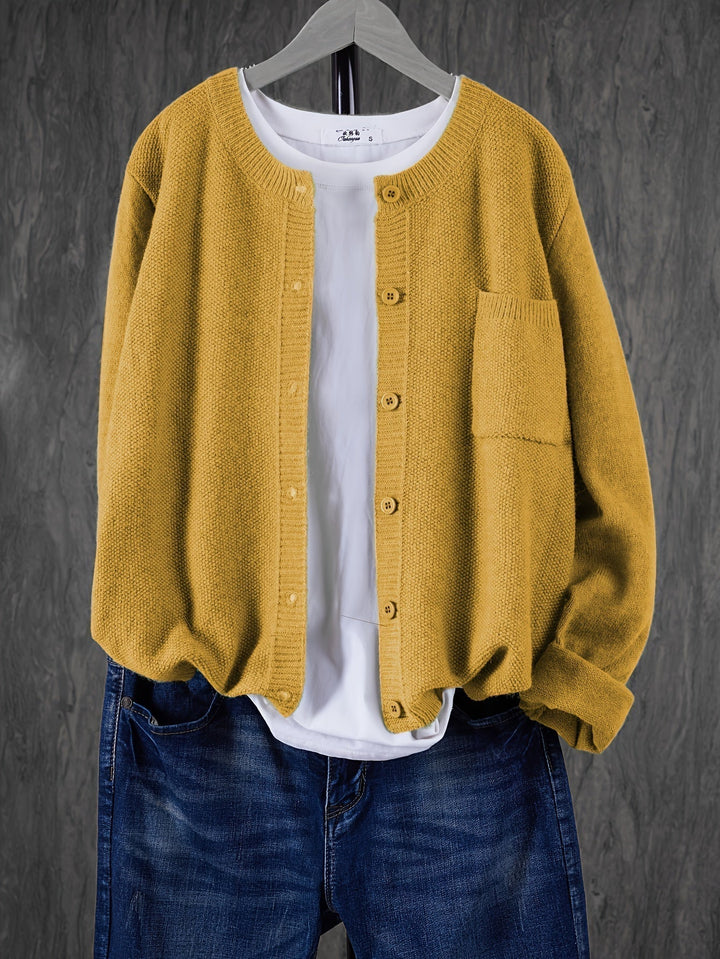 Everyday style women's cardigan, a long sleeve casual sweater for effortless looks.