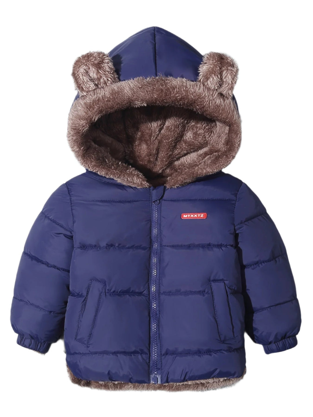 Girls' stylish & warm Bear Hug winter coat, featuring cute bear ears for cozy cold-weather adventures.