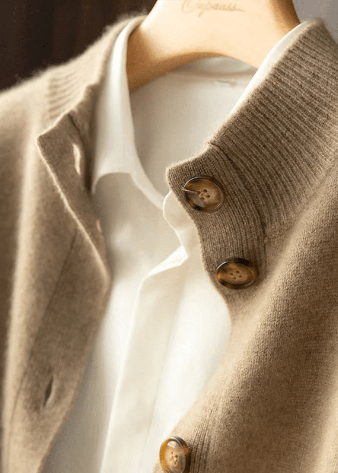 Everyday comfort women's button cardigan, a versatile fall wardrobe piece.