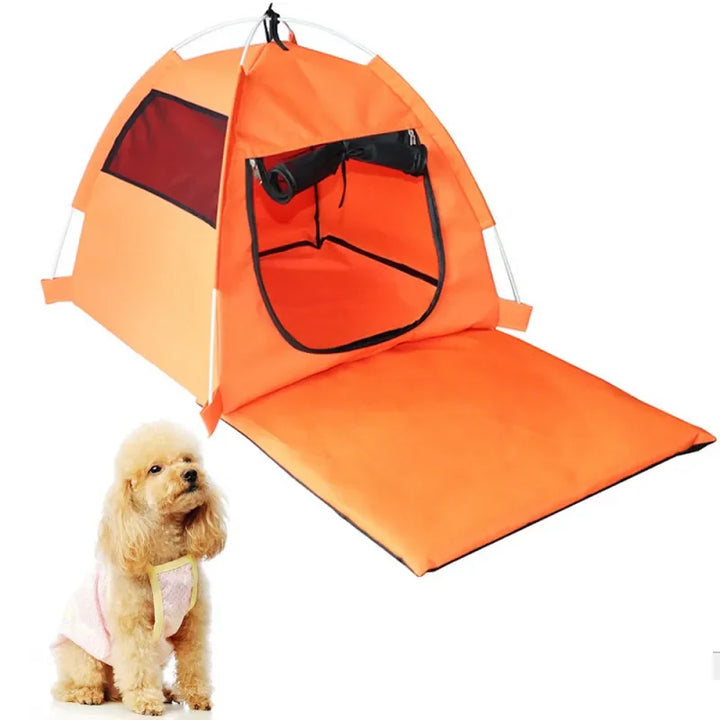 Stylish foldable pet tent. Waterproof & breathable dog bed/cat house for indoor/outdoor use.