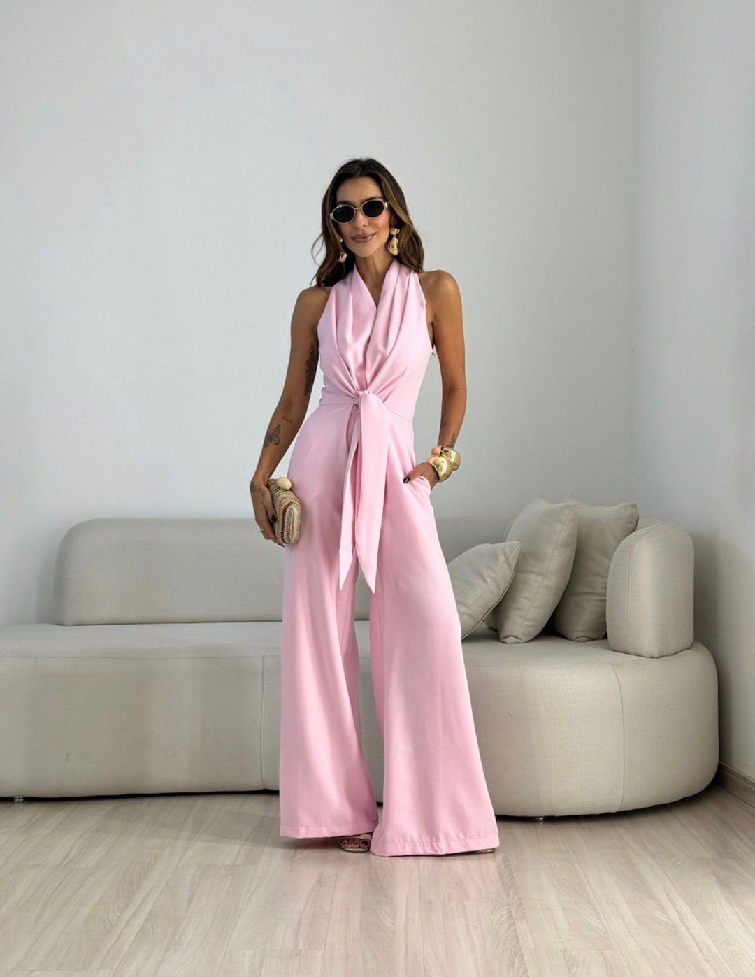 Sophisticated women's jumpsuit, a flowing design for evening wear and special occasions.
