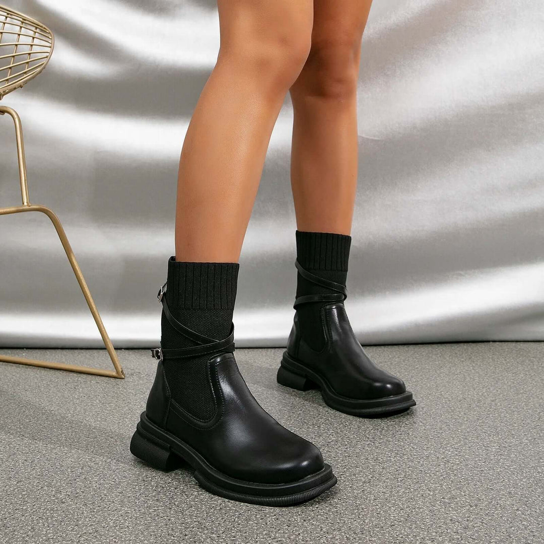 Women's Retro Platform Heel Boots