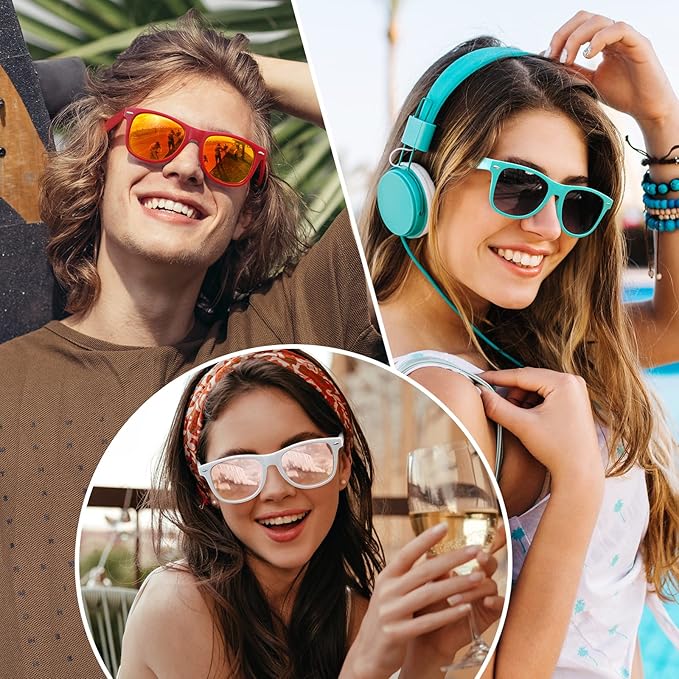Retro 80s polarized sunglasses, unisex eyewear for sun protection, style & glare reduction.