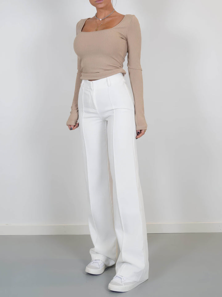 Women's Elegant High-Waisted Trousers