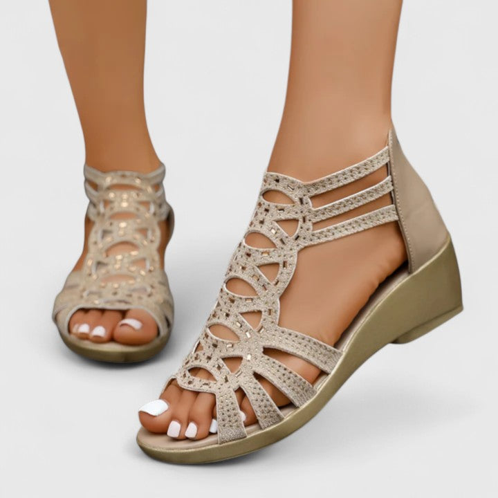 Supportive women's sandals offering excellent arch support for pain relief and comfortable walking.