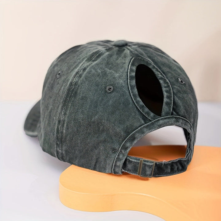 Durable women's ponytail baseball cap for outdoor use. Provides sun protection & breathable comfort.
