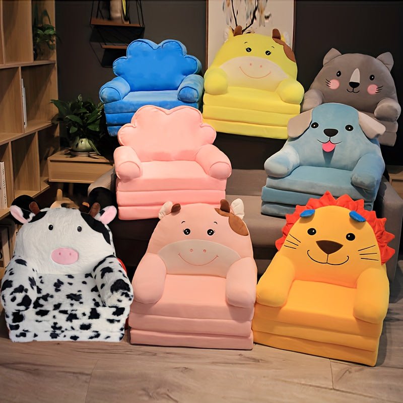 Cozy children's reading nook folding sofa with a soft, washable cover.