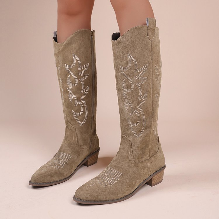 Pink women's western cowboy boots. Chic and comfortable ankle boots, perfect for a trendy fashion statement.