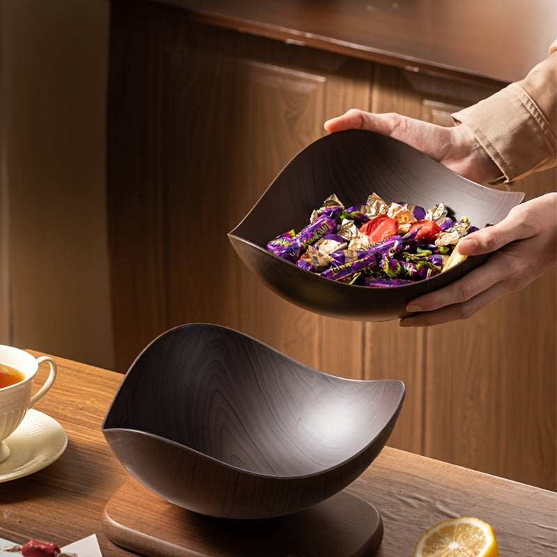 Light brown wood look fruit bowl, a stylish home accessory for modern kitchen decor.