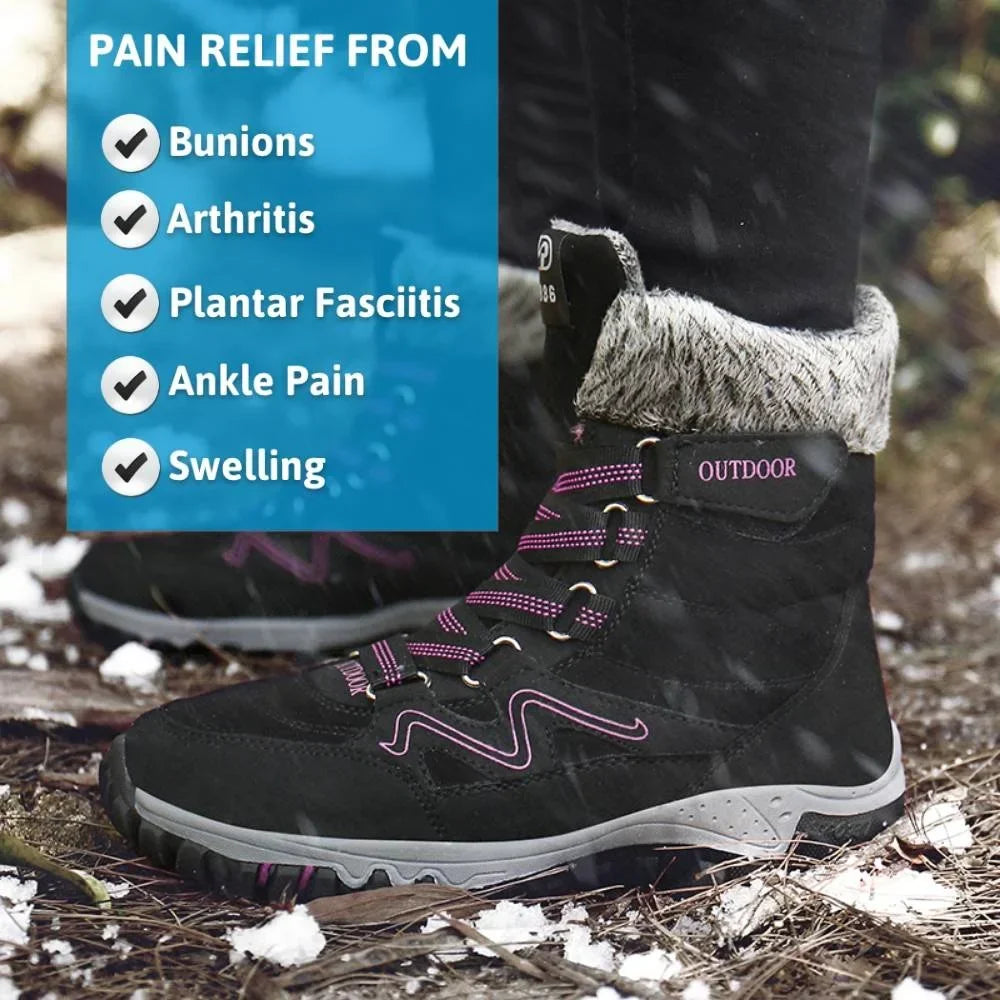 Women's stylish orthopedic winter boots, warm, with essential arch support and non-slip traction for cold.
