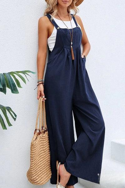 Women's Sleeveless Wide-Leg Jumpsuit