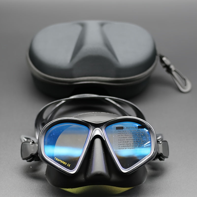 Durable dive mask with camera mount, tempered anti-fog lens, perfect for capturing underwater footage.