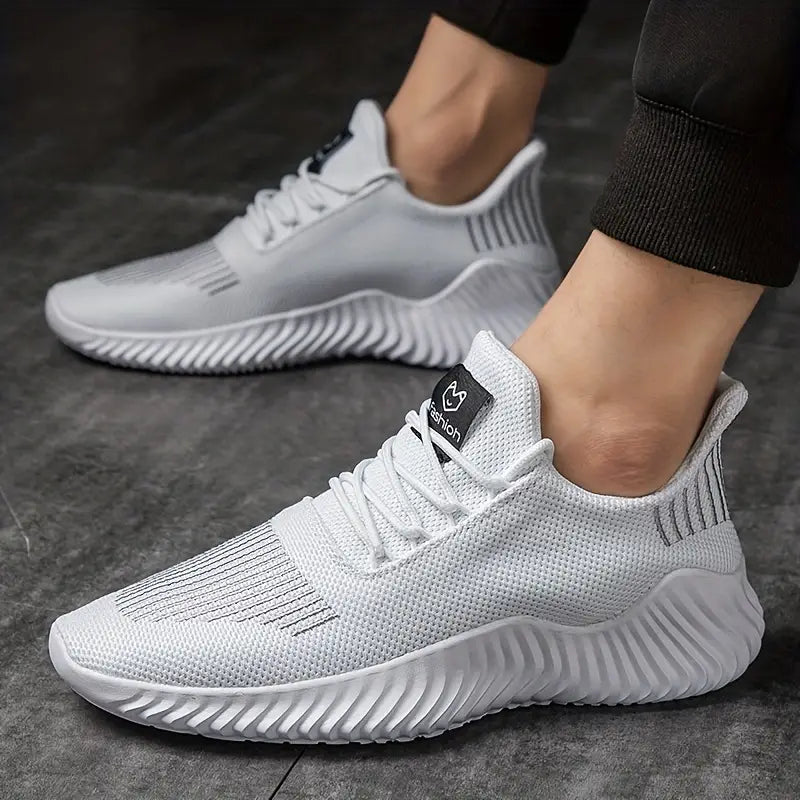 Breathable lightweight men's lace-up sneakers for active comfort, running, and stylish casual everyday wear.