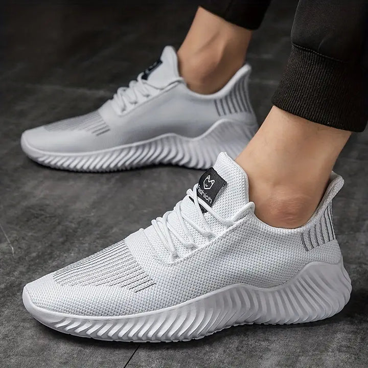 Breathable lightweight men's lace-up sneakers for active comfort, running, and stylish casual everyday wear.