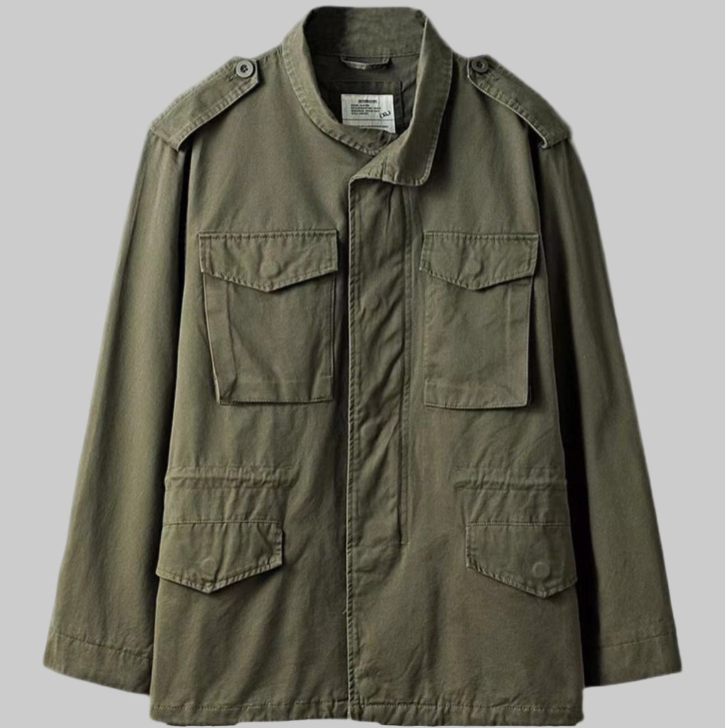 Stylish men's all-season field jacket. Classic vintage military design, perfect outerwear with utility pockets.
