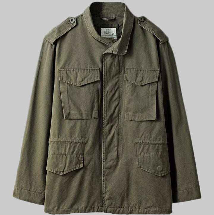 Stylish men's all-season field jacket. Classic vintage military design, perfect outerwear with utility pockets.